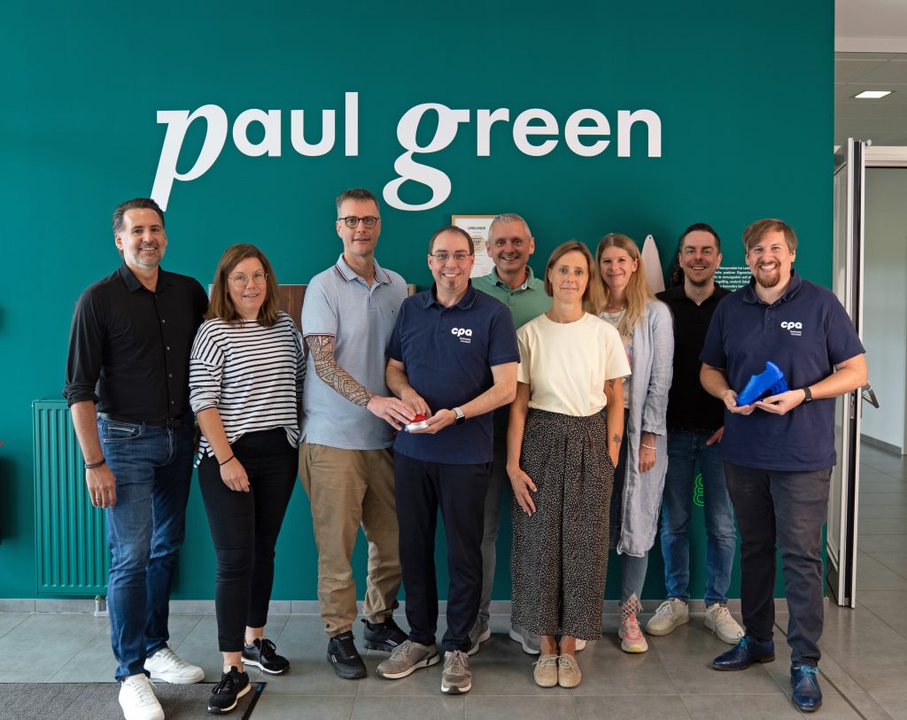 Team von CPA SoftwareConsult und Paul Green beim erfolgreichen Go-Live der ERP Plattform ShoeFactory für die digitale Schuhproduktion