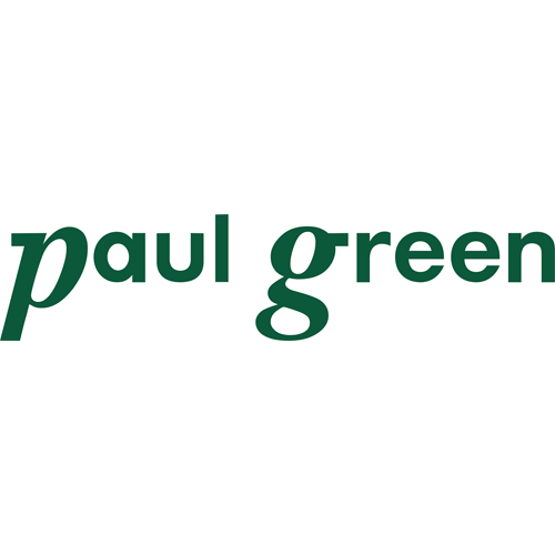 Paul Green Logo in dunkelgrüner Schrift auf hellem Hintergrund.