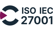 ISO IEC 27001 Zertifizierungslogo mit stilisiertem „C“-Symbol"